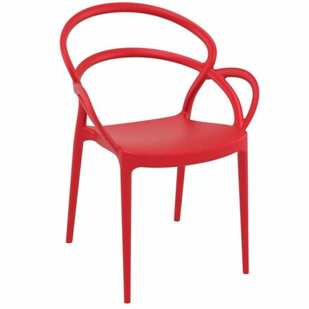 FINE-LINE Mila Dining Arm Chair, Red, 2PK FI753846